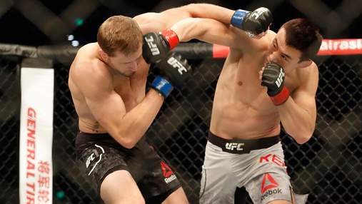 UFC дальше поражает нокаутами: китайский боец одержал победу над "Рок-звездой" – яркое видео
