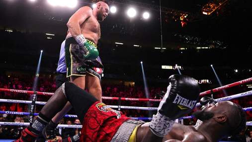 Нокдауни Ф'юрі та глибокий нокаут Уайлдера: відеоогляд бою за титул WBC